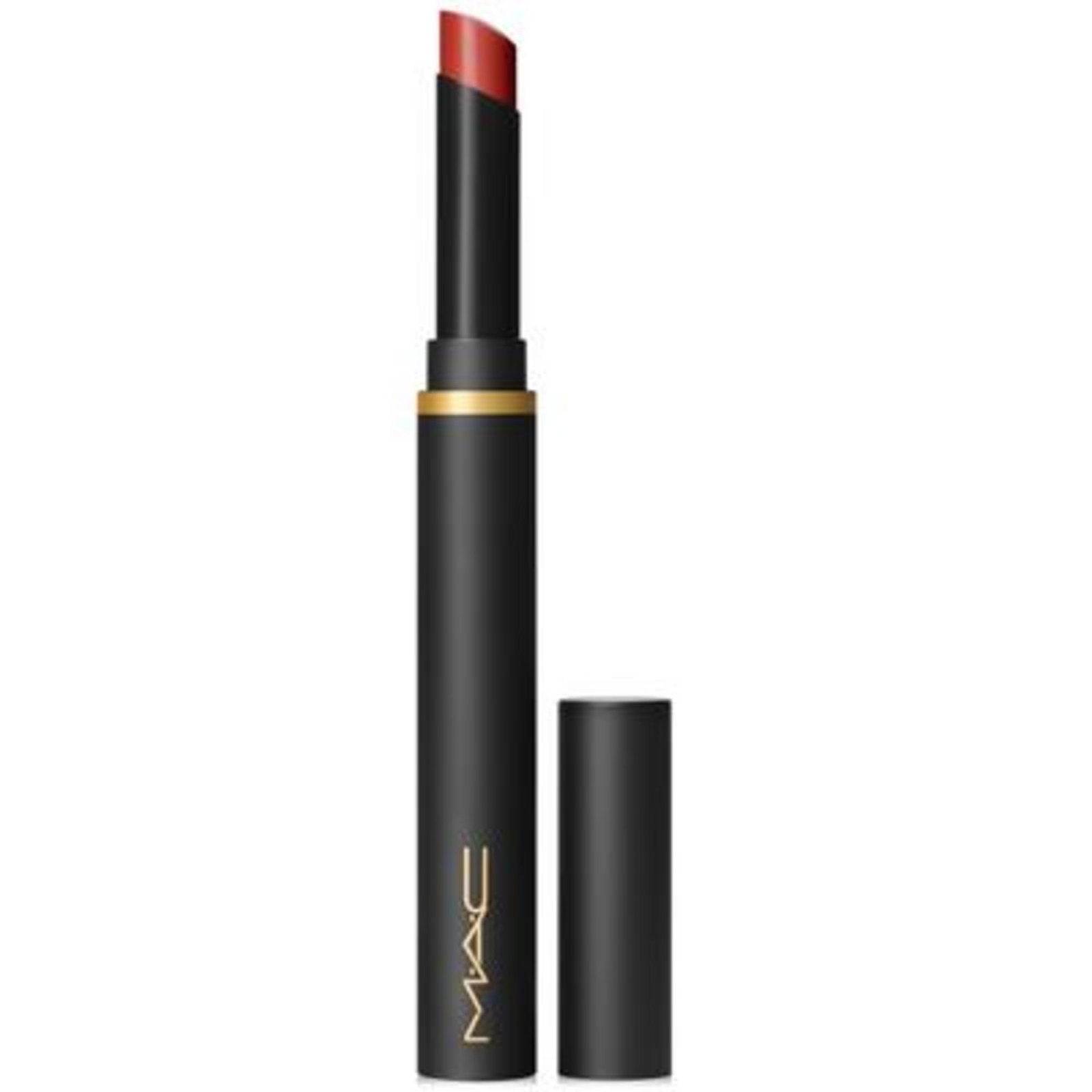 MAC, Powder Kiss Velvet Blur, Slim, Cream Lipstick, 877, Devoted To Chili, 2 g