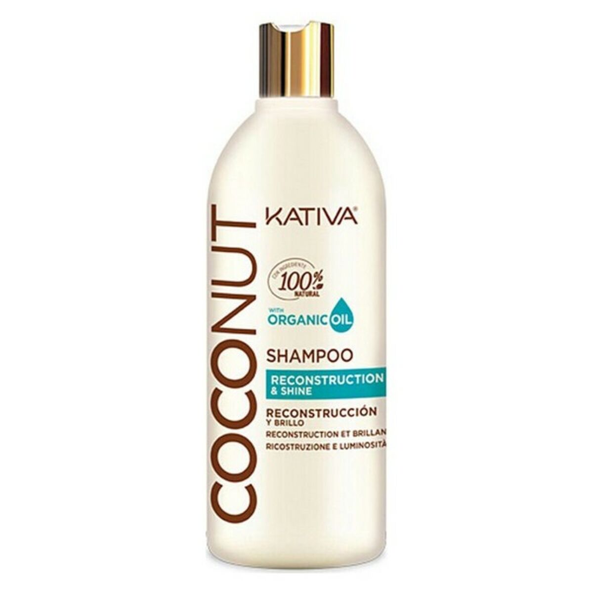 Fugtgivende shampoo kokos Kativa (500 ml) (500 ml) shampooflaske