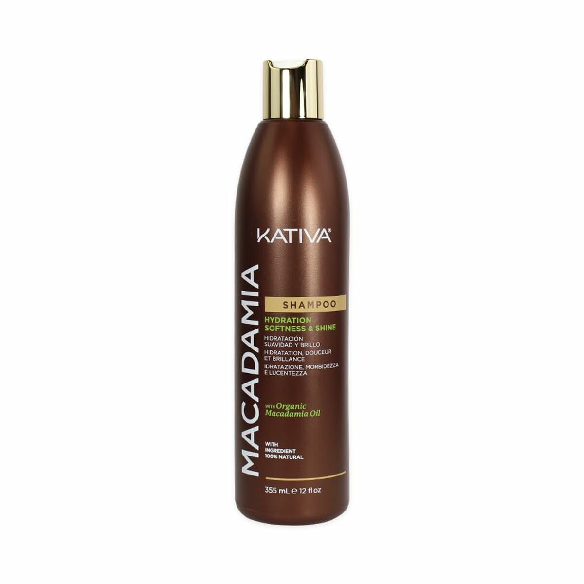 Fugtgivende shampoo Kativa Macadamia til kvinder shampooflaske