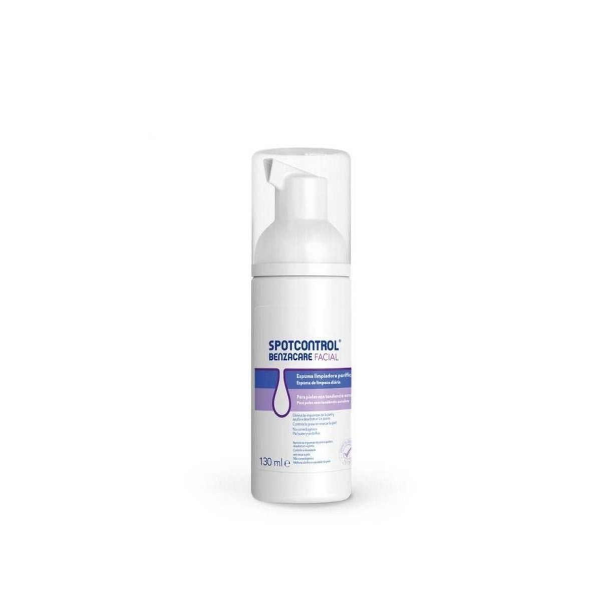 Renseskum Benzacare Spotcontrol Ansigtsbehandling 130 ml Rensende produktemballage