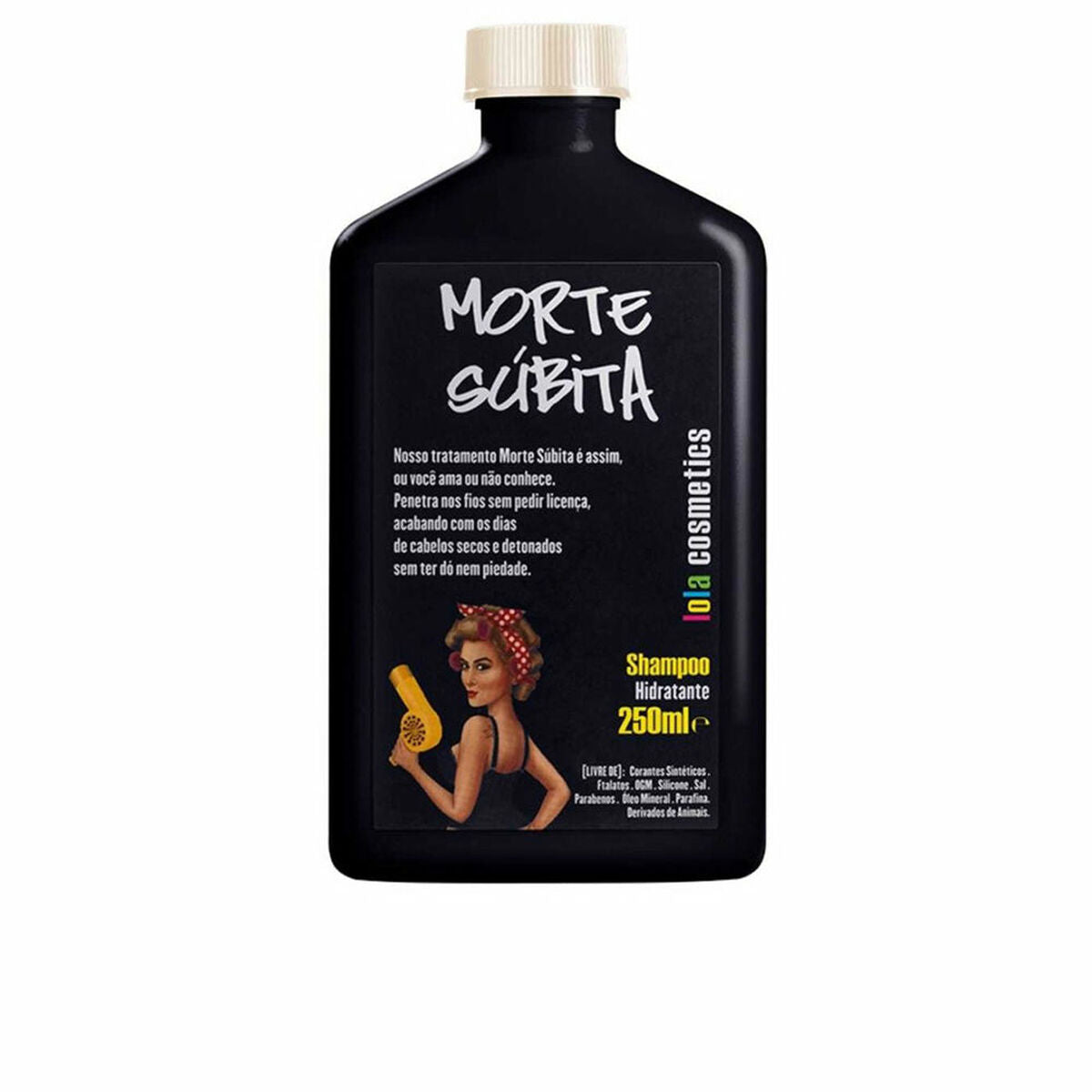 Fugtgivende shampoo Lola Cosmetics MORTE SÚBITA 250 ml til kvinder shampooflaske