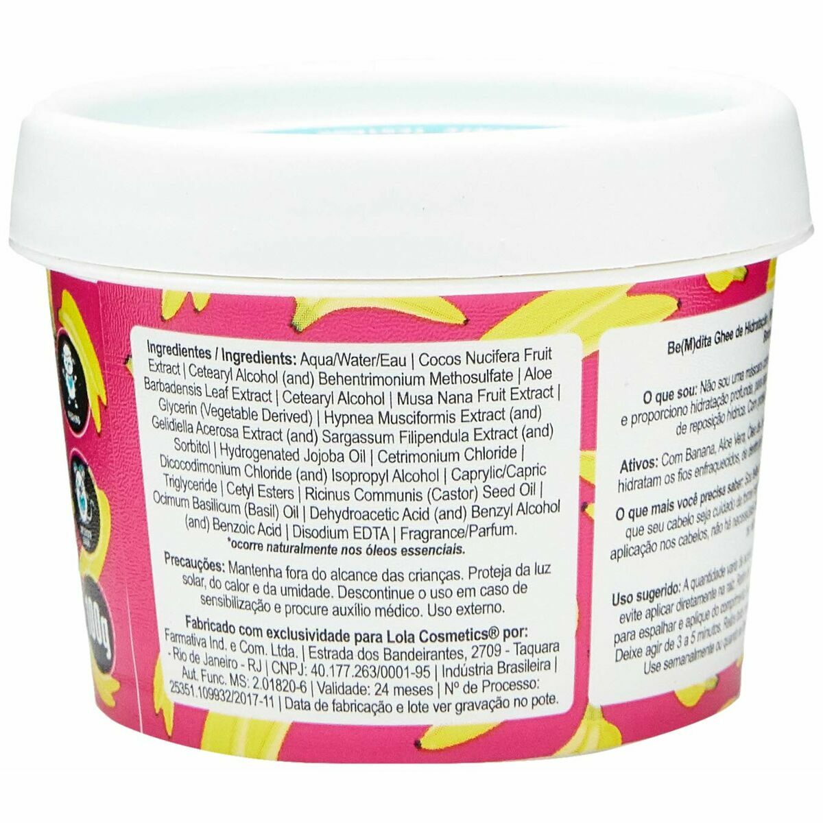 Hårmaske Lola Cosmetics Be(M)Dita Ghee Banana & Aloe Vera 100 g hårmaske emballage