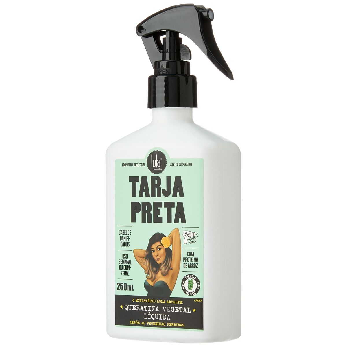 Keratin Spray Lola Cosmetics Tarja Black 250 ml produktemballage