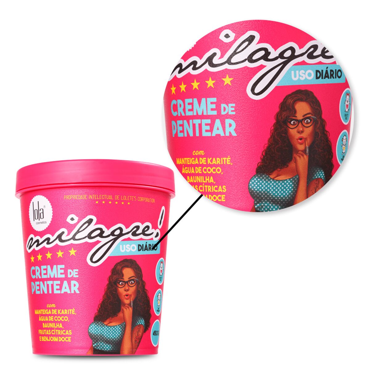 Styling Cream Lola Cosmetics Miracle 450 g til kvinder hudpleje emballage