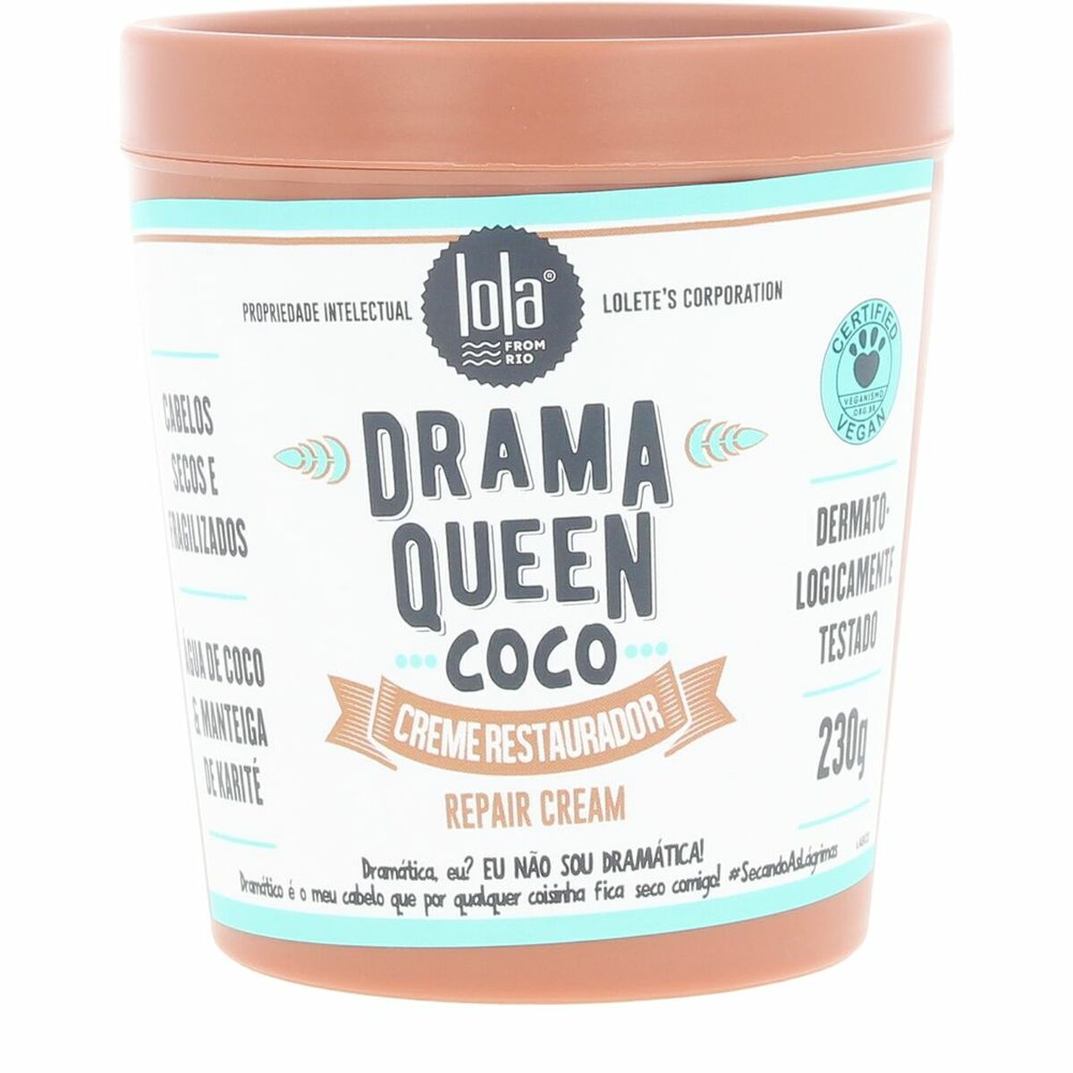 Hårmaske Lola Cosmetics DRAMA QUEEN COCO 230 g hårmaske emballage