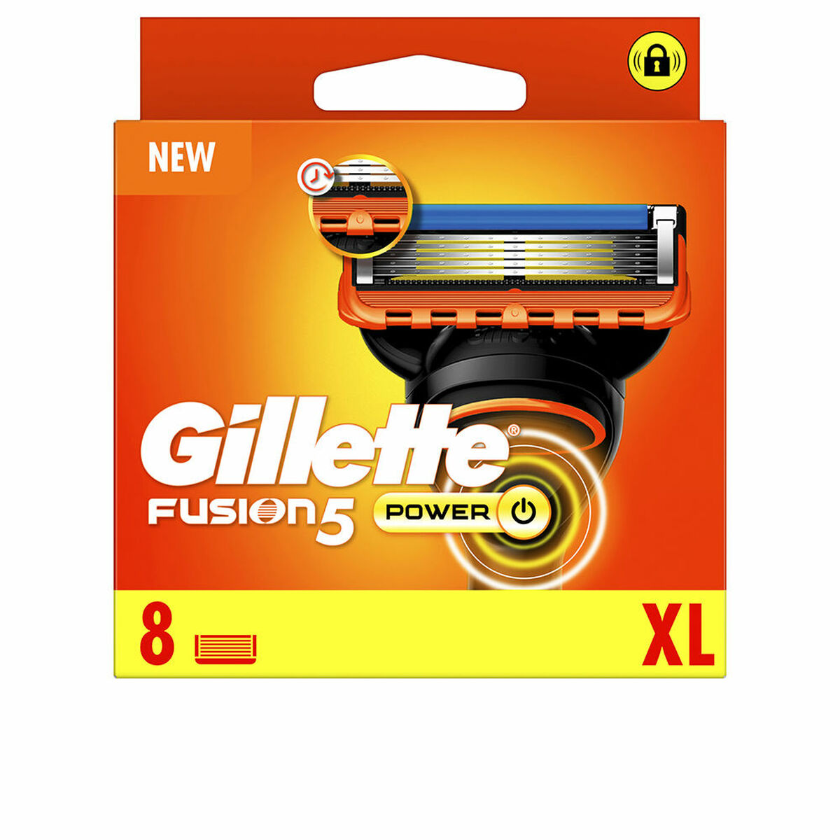 Barberskraber Gillette Fusion 5 Power (8 enheder) til mænd produktemballage