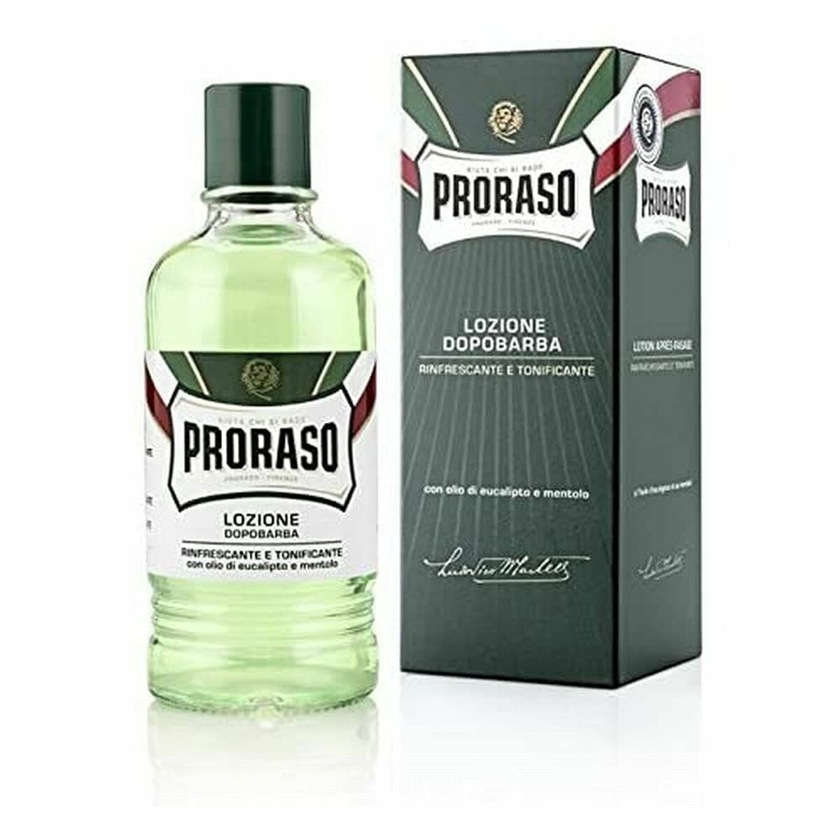 Aftershave Lotion Proraso MART.021 400 ml Alkohol Eucalyptus Menthol hudplejeemballage