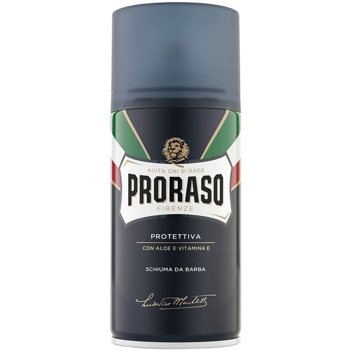 Barberskum Proraso Blå 300 ml til mænd produktemballage