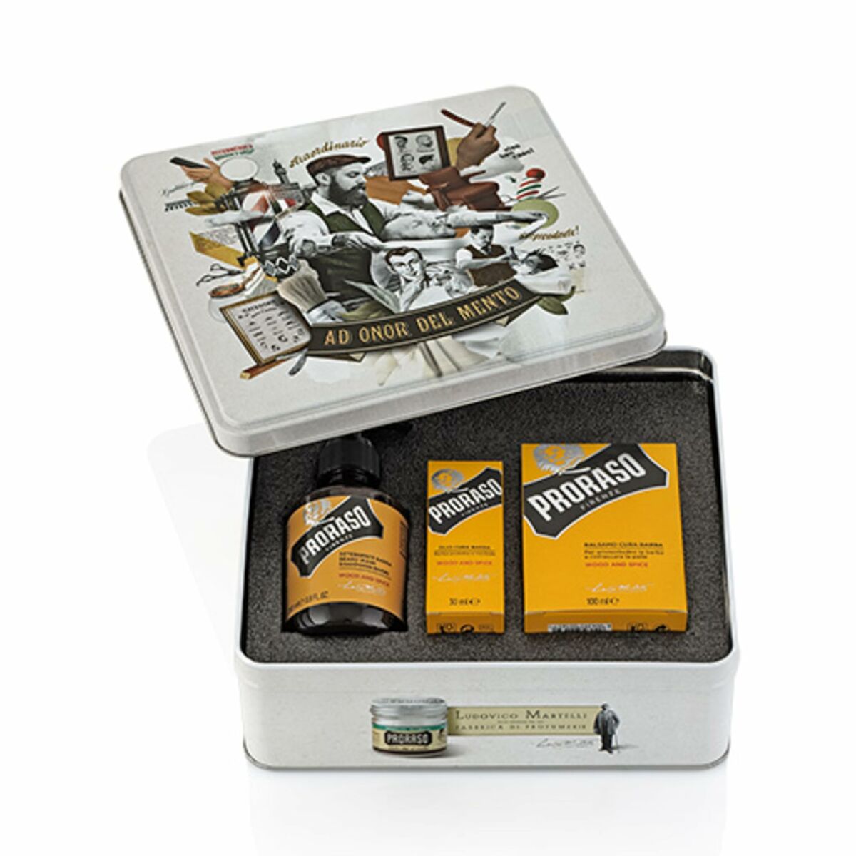 Skægplejesæt Proraso Wood & Spice 3 Pieces produktemballage