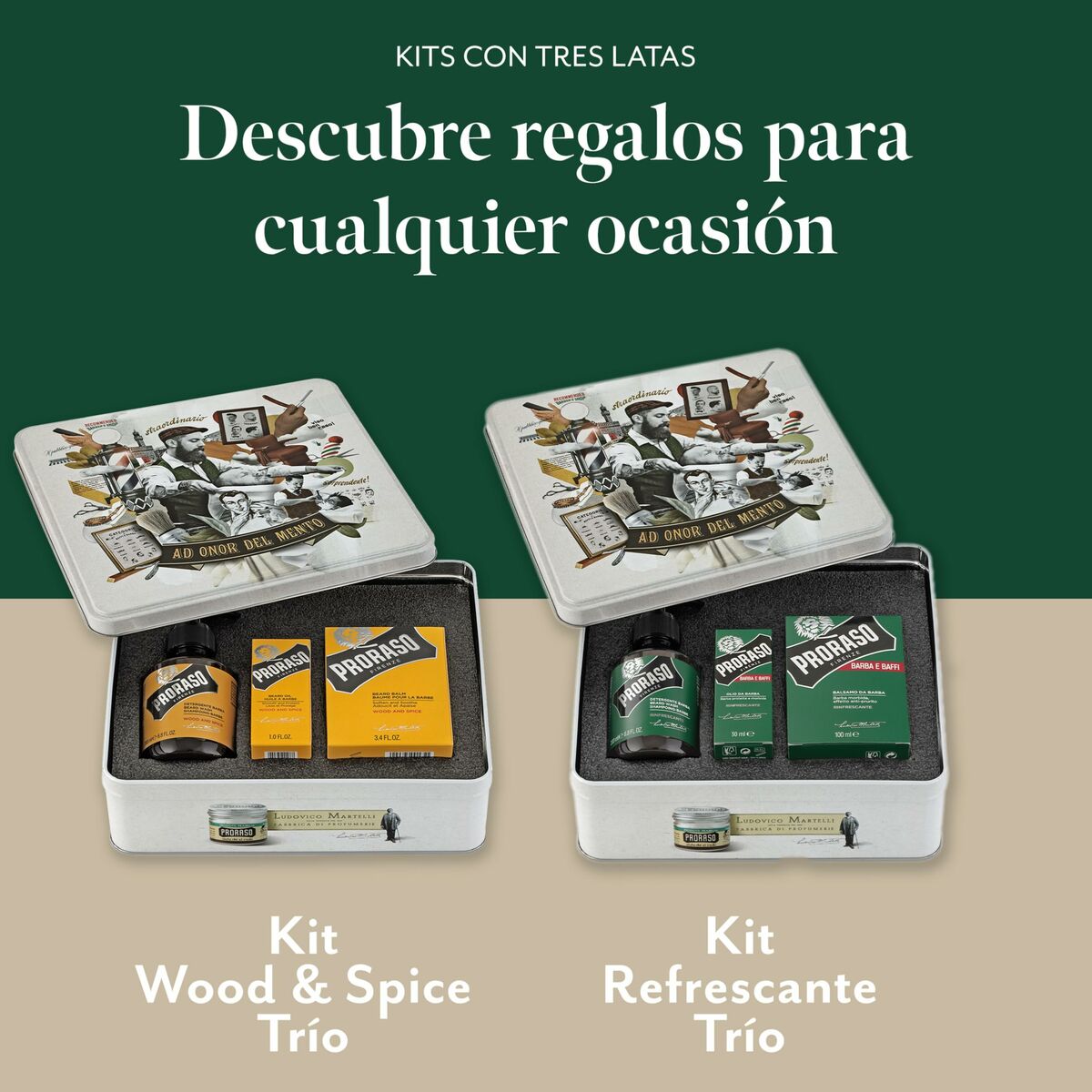 Skægplejesæt Proraso Wood & Spice 3 Pieces produktemballage