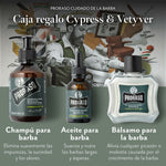Skægplejesæt Proraso Cypress & Vetyver 3 stks produktemballage