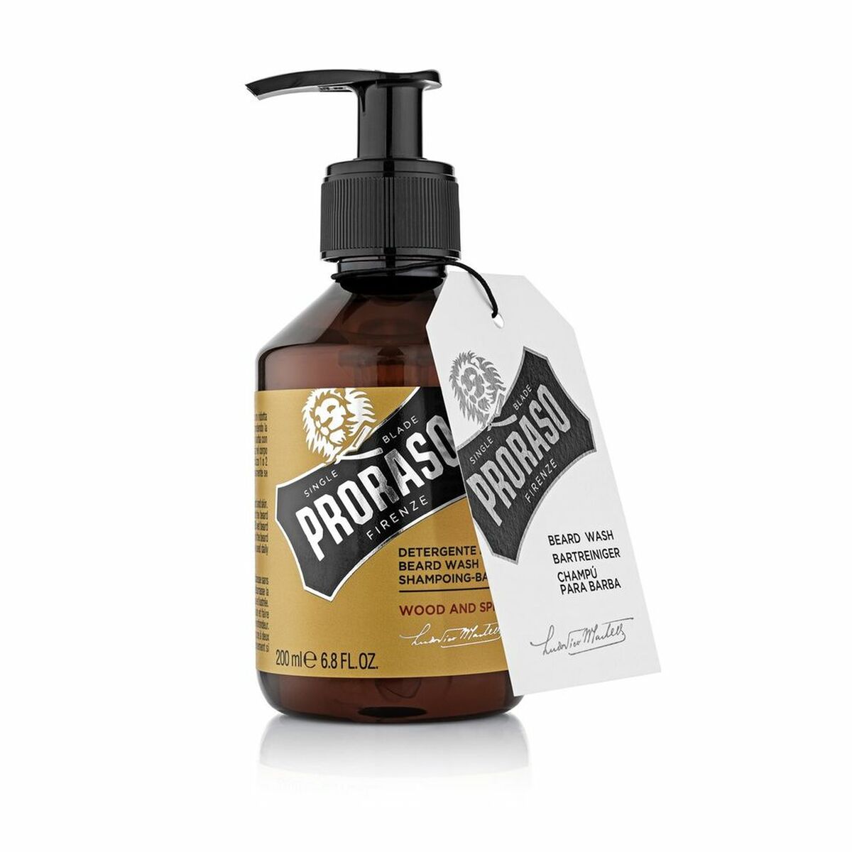Skægshampoo Proraso Wood And Spice 200 ml shampooflaske