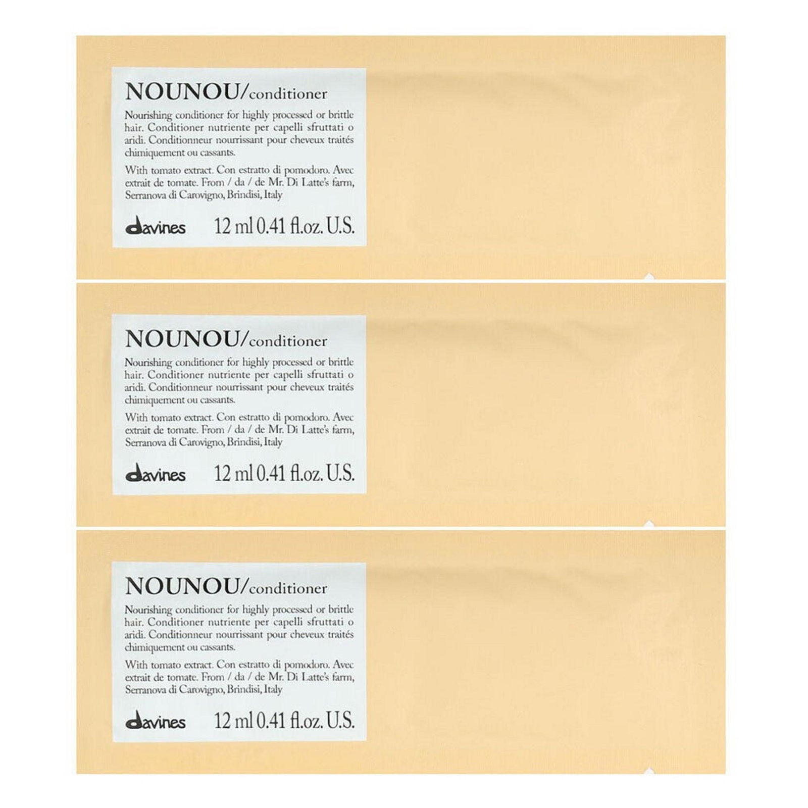 Davines, Nounou, Hair Conditioner, Nourishing, 12 pcs, 12 ml