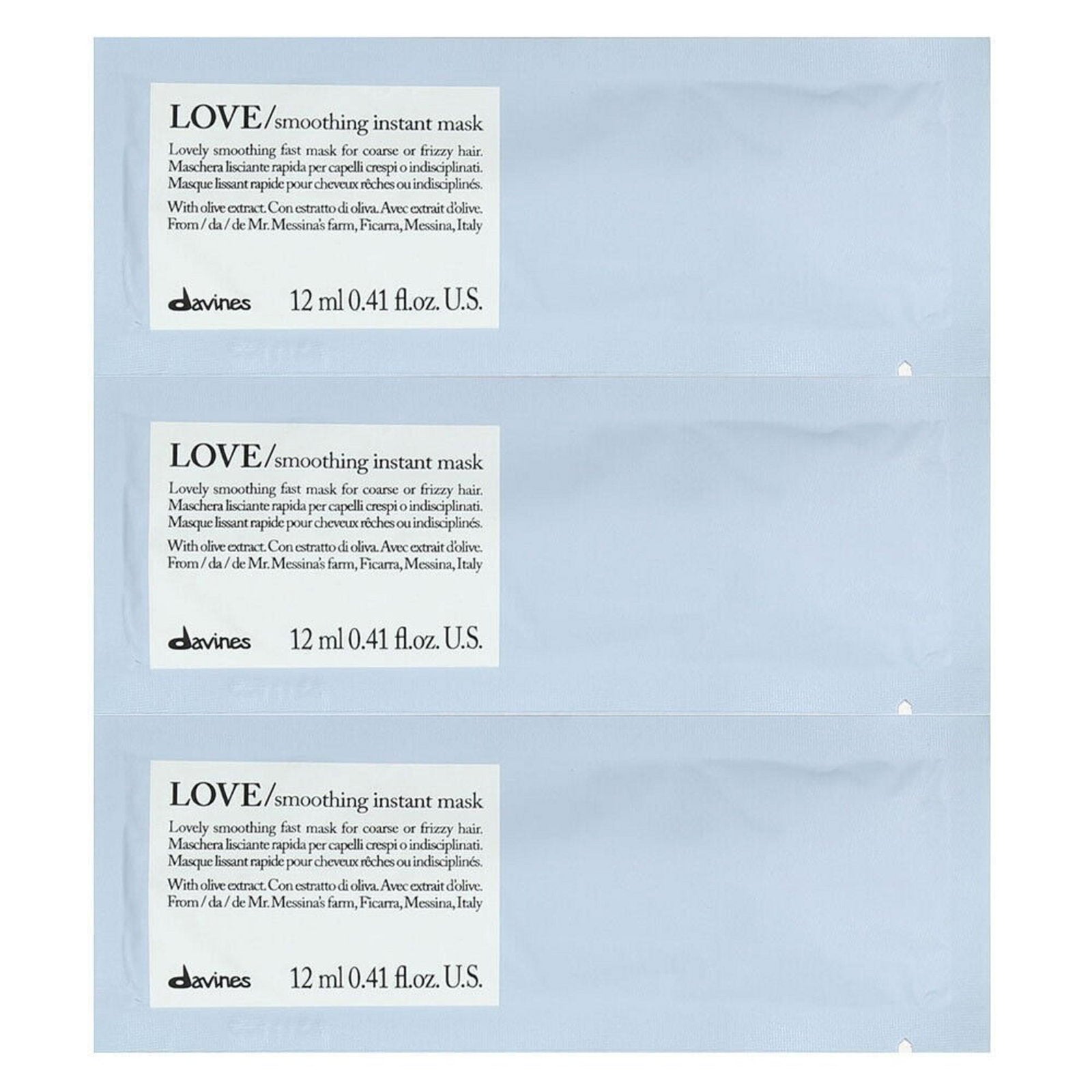 Davines, Love Smoothing, Hair Treatment Cream Mask, 12 pcs, 12 ml