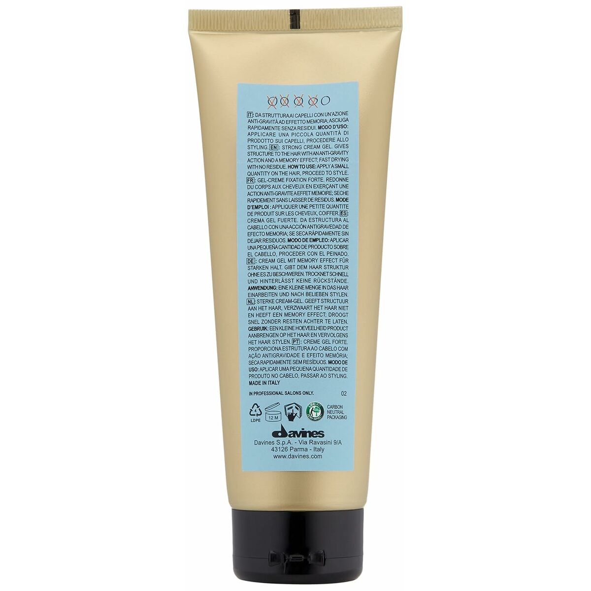 Styling Gel Davines 125 ml hudplejeemballage