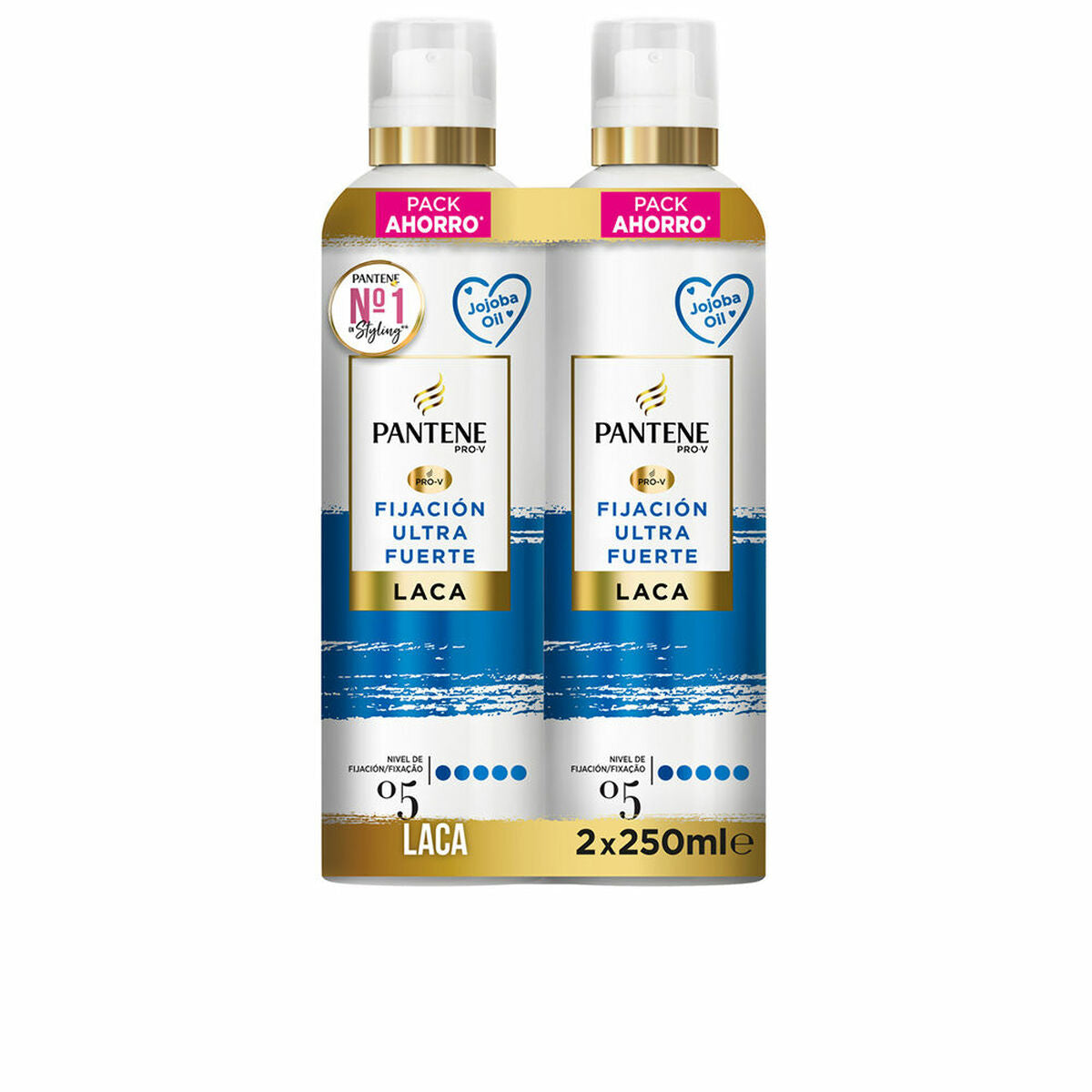 Hårspray Pantene Ekstra stærk 250 ml 2 x 250 ml produktemballage