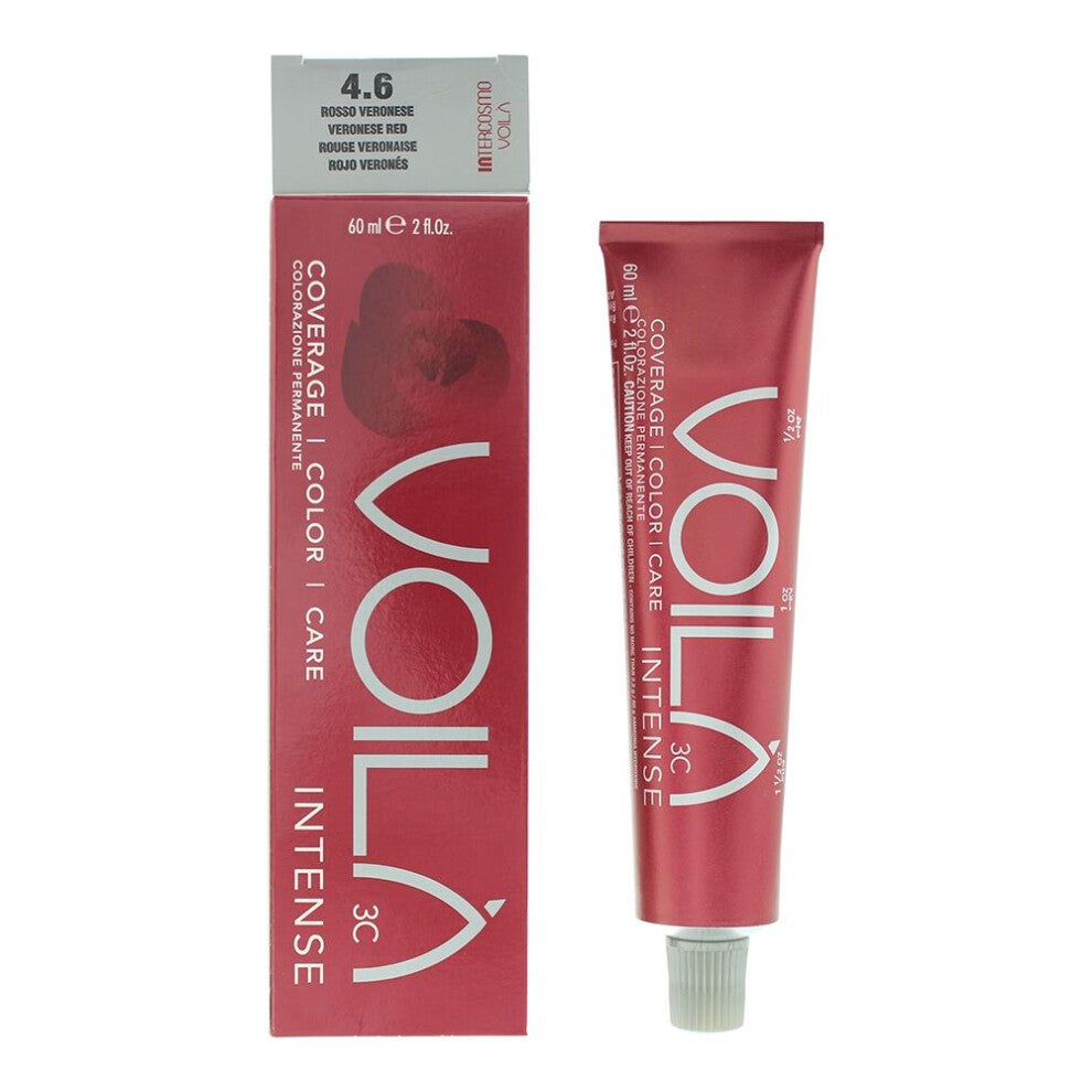 Intercosmo, Voila 3C Intense, Permanent Hair Dye, 4.6 Veronese Red, 71 ml
