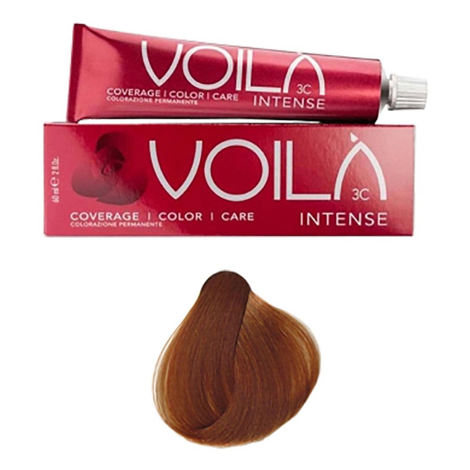 Intercosmo, Voila 3C Intense, Permanent Hair Dye, 8.43 Light Copper Golden Blonde, 60 ml