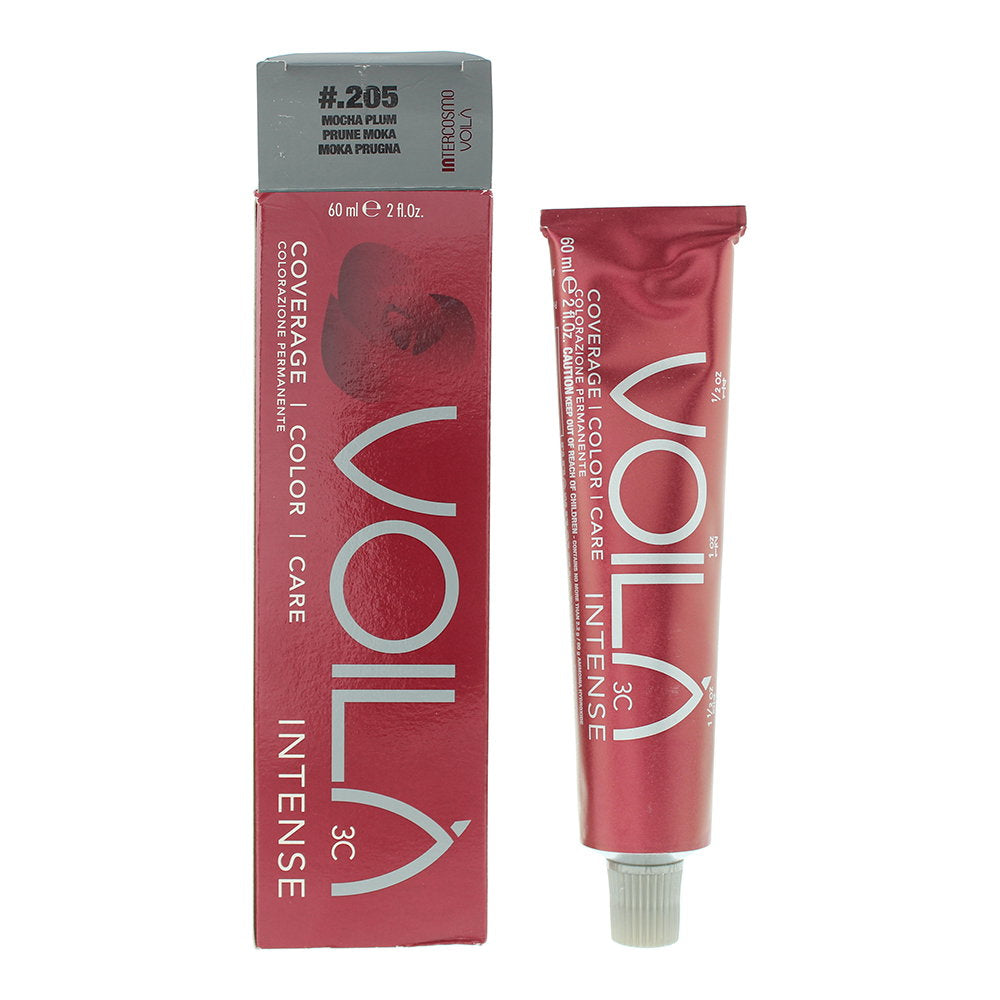 Intercosmo, Voila 3C Intense, Permanent Hair Dye, 205 Mocha Plum, 60 ml