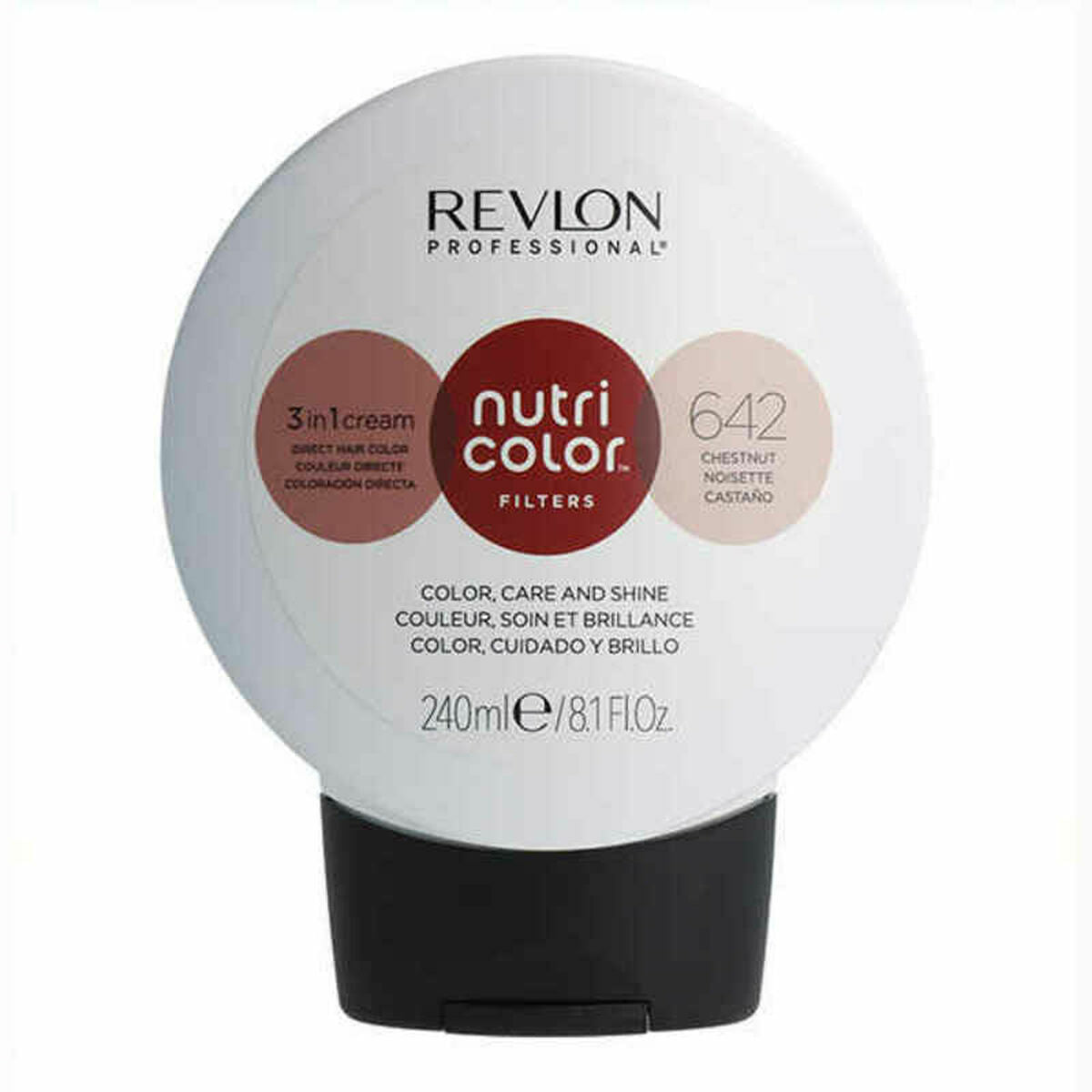 Permanent Dye Revlon Nutri Color Brown Nº 642 240 ml produktemballage