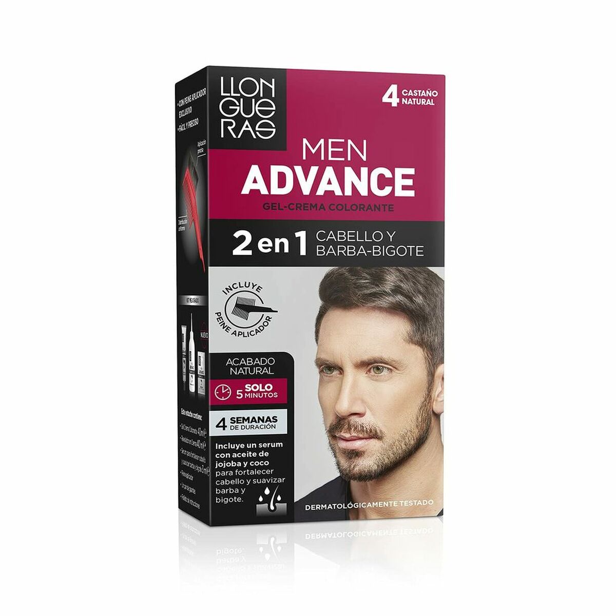 Farvecreme Llongueras Men Advance 4 - Ash Chestnut Nº 4-Castano Ceniza Nº 4-Castano Naturlig Semi-permanent til mænd