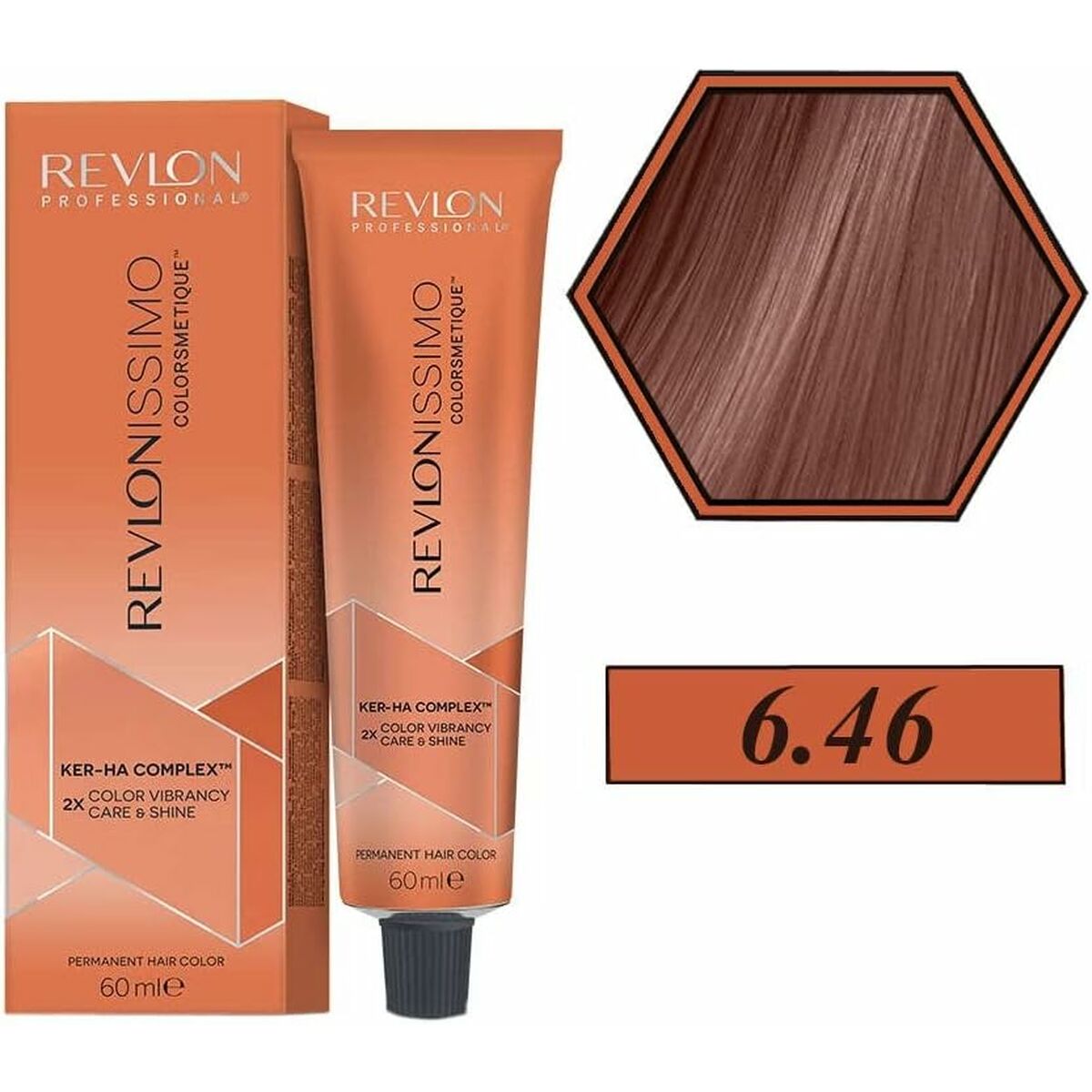 Permanent Dye Revlon Revlonissimo Colorsmetique Nº 6,46 60 ml til Dame produktemballage