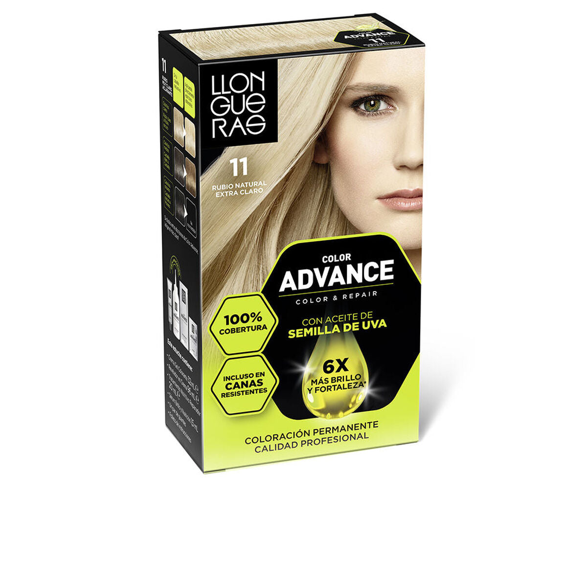 Permanent farve Llongueras COLOR ADVANCE Nº 11-Rubio Natural Extra Claro til kvinder produktemballage