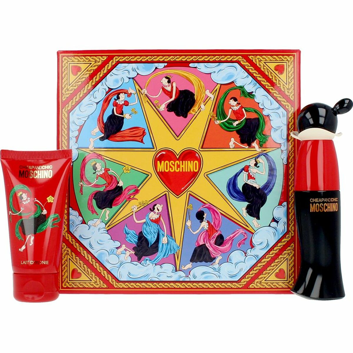 Dameparfumesæt Moschino Cheap and Chic 2 stykker til kvinder produktemballage