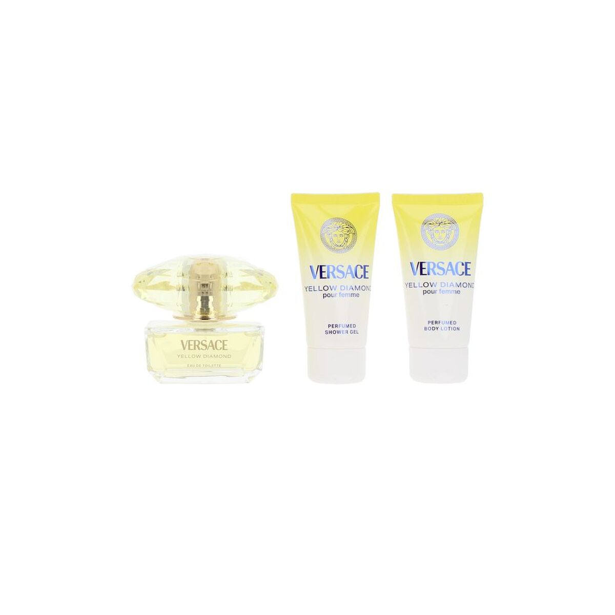 Dameparfumesæt Versace YELLOW DIAMOND 3 stykker til kvinder produktemballage