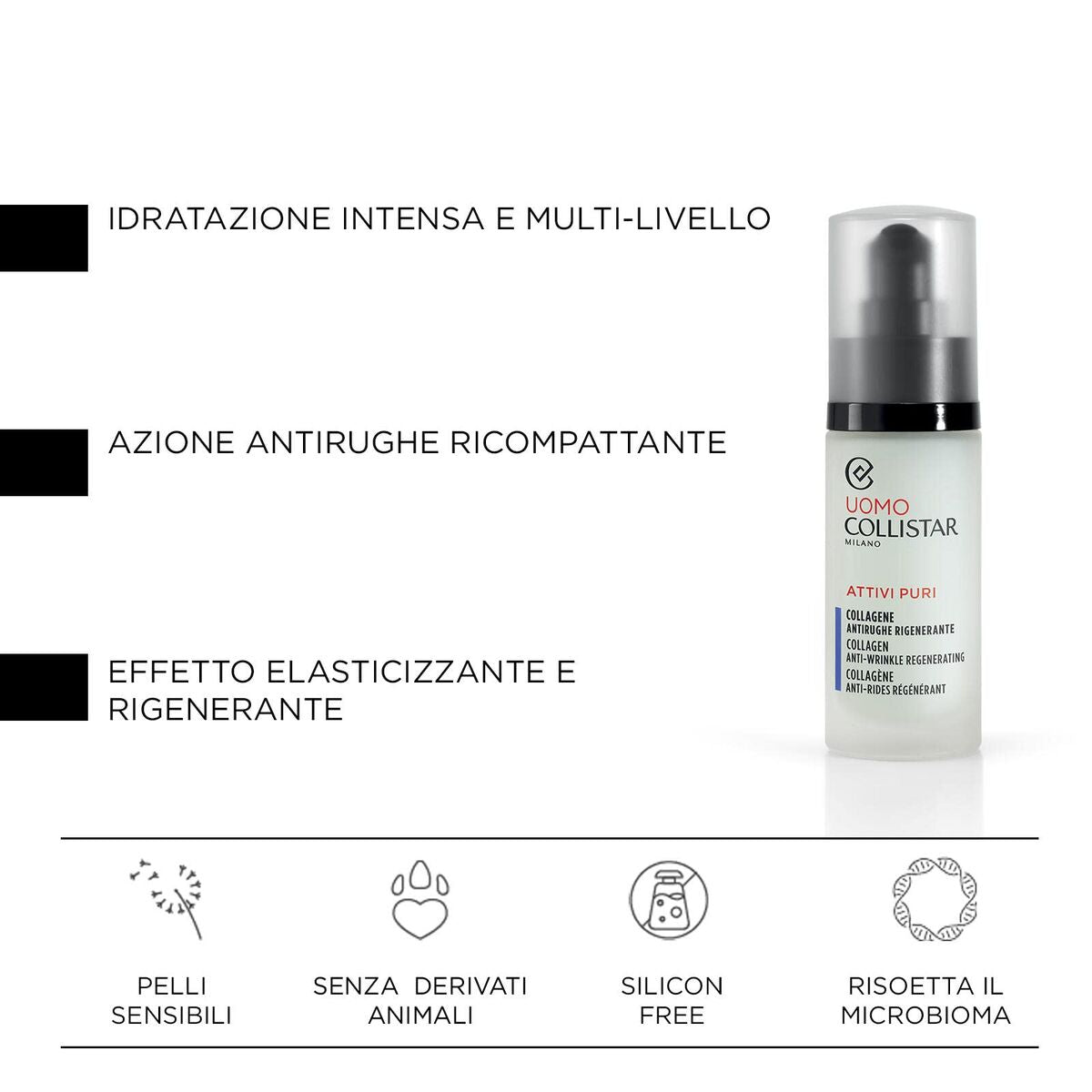 Facial Cream Collistar UOMO 30 ml til mænd hudplejeemballage