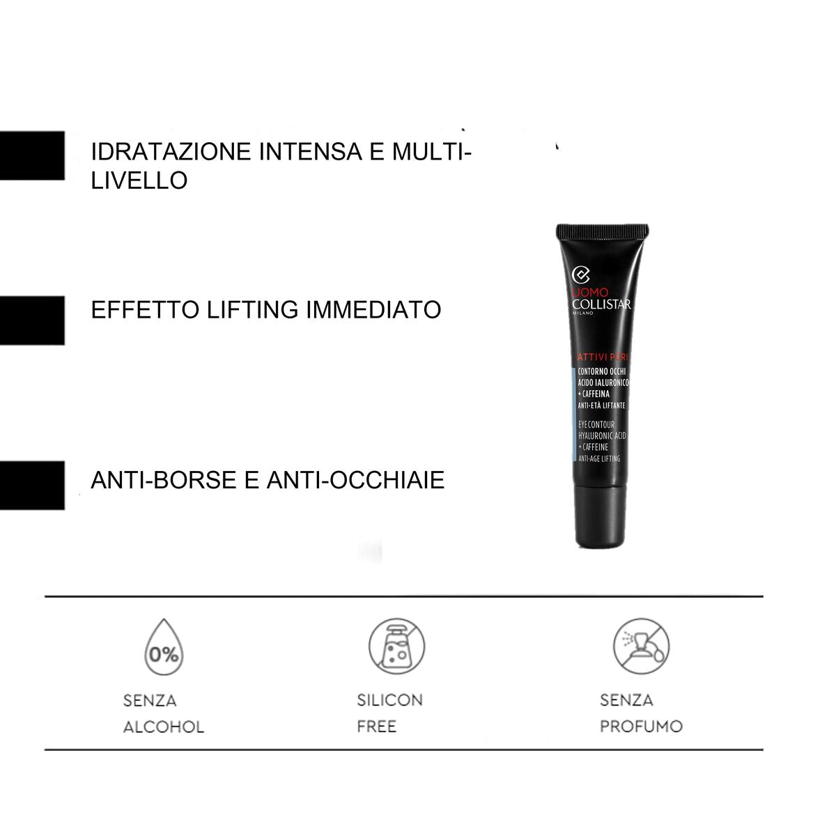 Eye Contour Collistar UOMO 15 ml til mænd produktemballage
