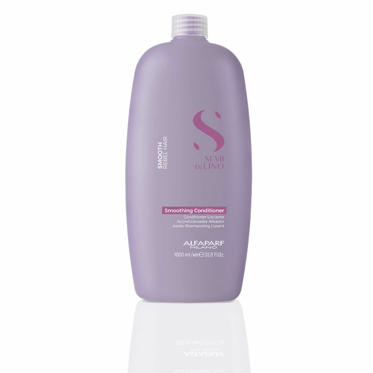 Detangling Conditioner Alfaparf Milano Semi Di Lino Smooth 1 L fugtgivende balsamflaske til kvinder