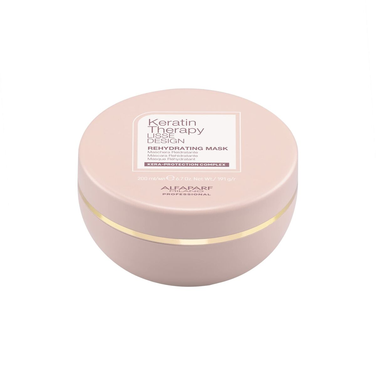 Hydrating Mask Alfaparf Milano Lisse Design Keratin Therapy 200 ml til kvinder maske emballage