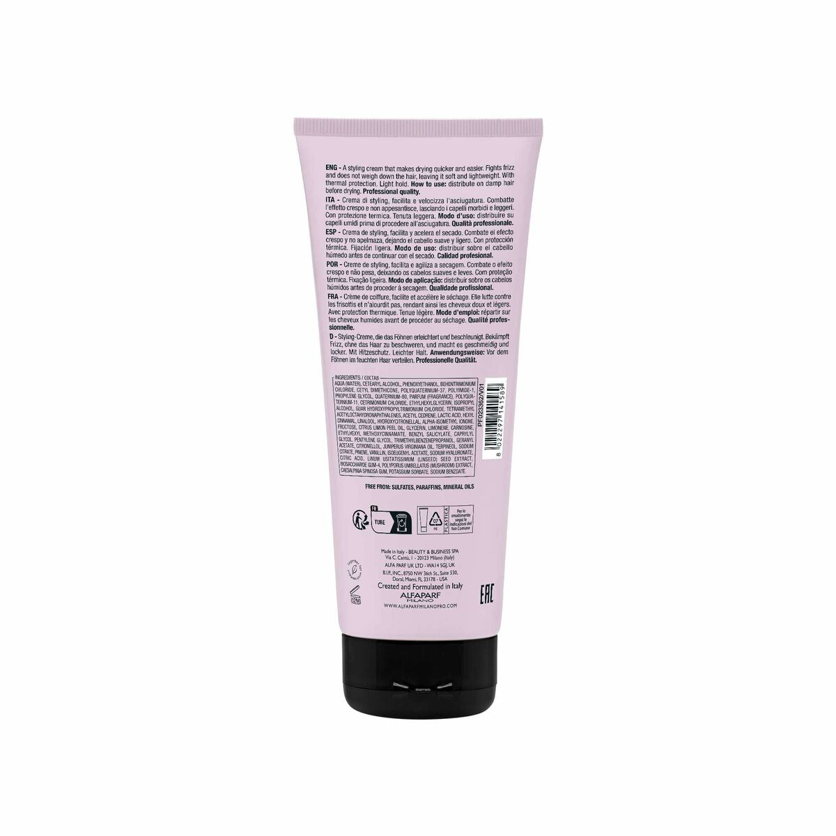 Stylingcreme Alfaparf Milano STYLE & CARE 200 ml til kvinder hudplejeemballage