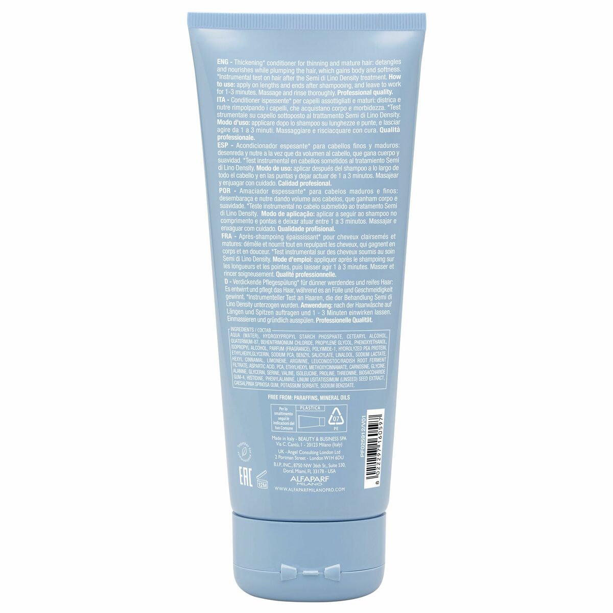 Shampoo Alfaparf Milano SEMI DI LINO 200 ml til kvinder shampooflaske