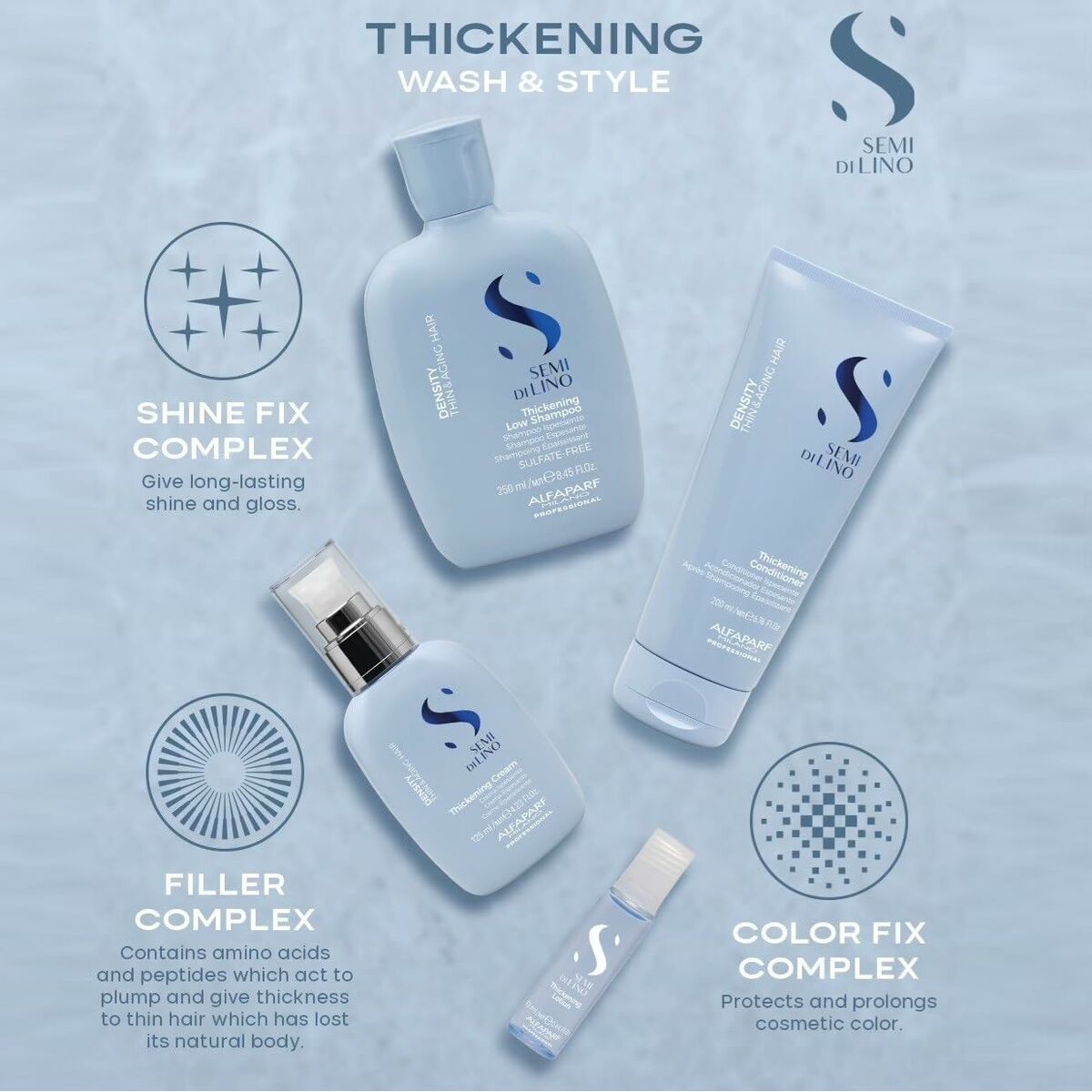 Shampoo Alfaparf Milano SEMI DI LINO 200 ml til kvinder shampooflaske