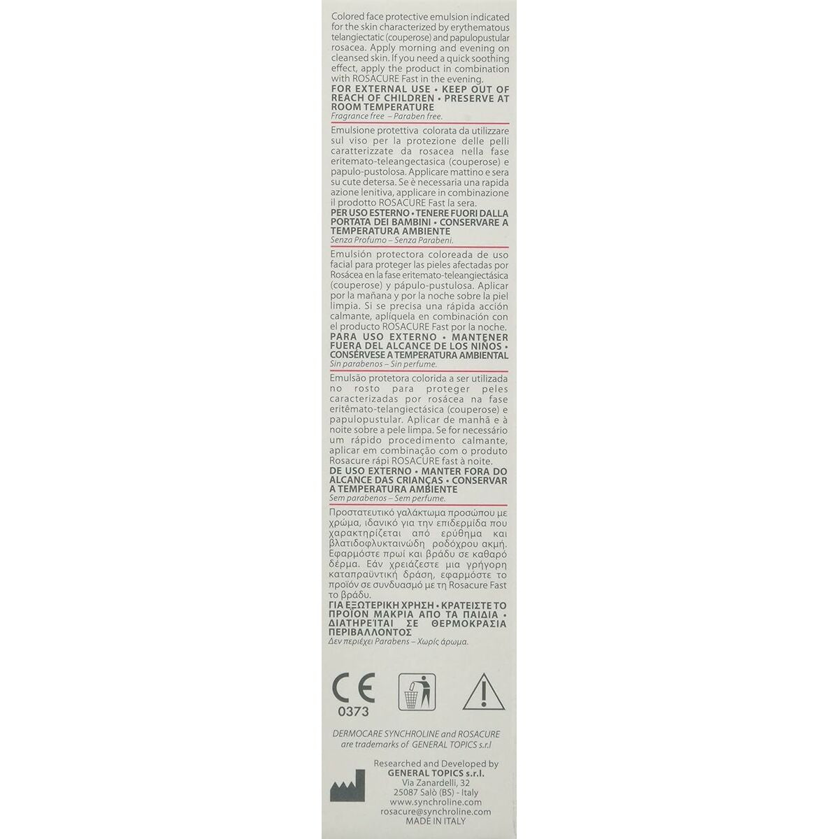 Ansigtscreme Rosacure Spf 30 ml hudplejeemballage