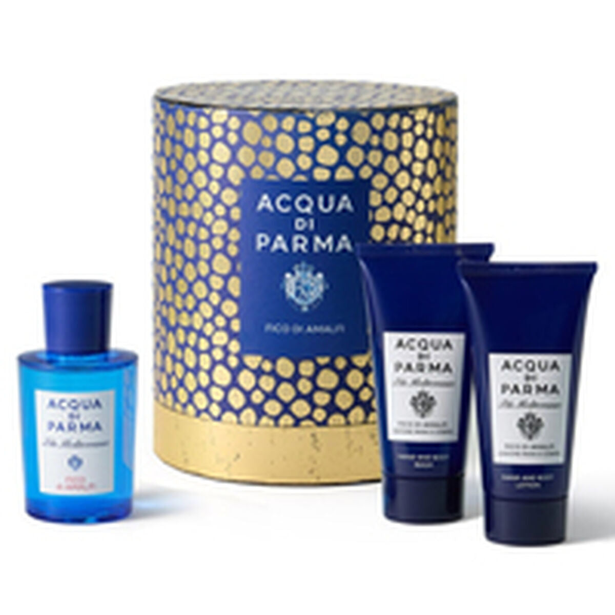 Unisex parfumesæt Acqua Di Parma BLU MEDITERRANEO FICO DI AMALFI 3 stykkers produktemballage