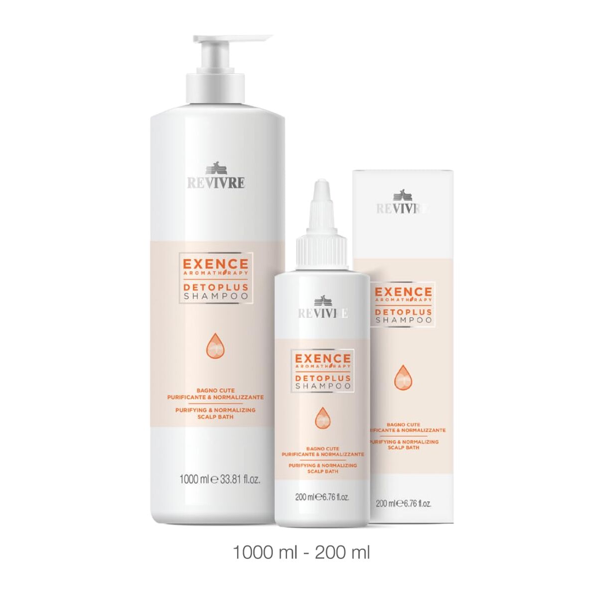 Afgiftende shampoo Revivre EXENCE Detoplus 200 ml shampooflaske