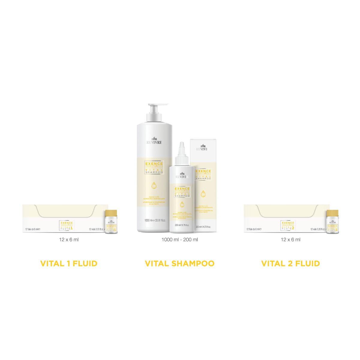 Shampoo Revivre EXENCE Vital 200 ml shampooflaske