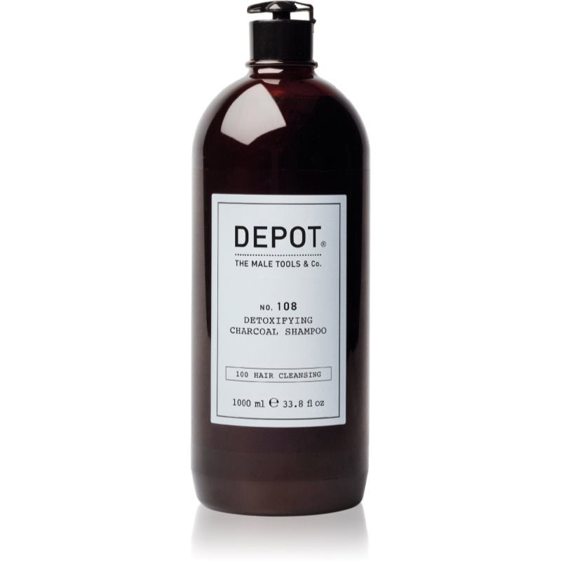 Depot, 100 Hair Cleansing No. 108, Charcoal, Hair Shampoo, Detoxifying, 1000 ml