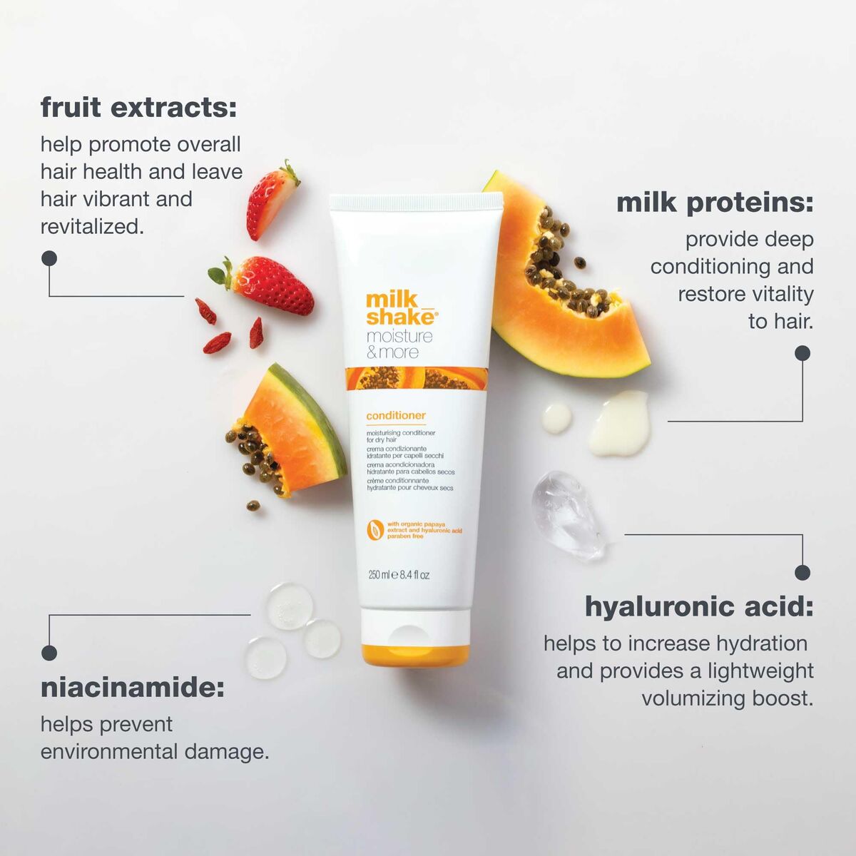 Conditioner Milk Shake Moisture & More 1 L til kvinder balsamflaske
