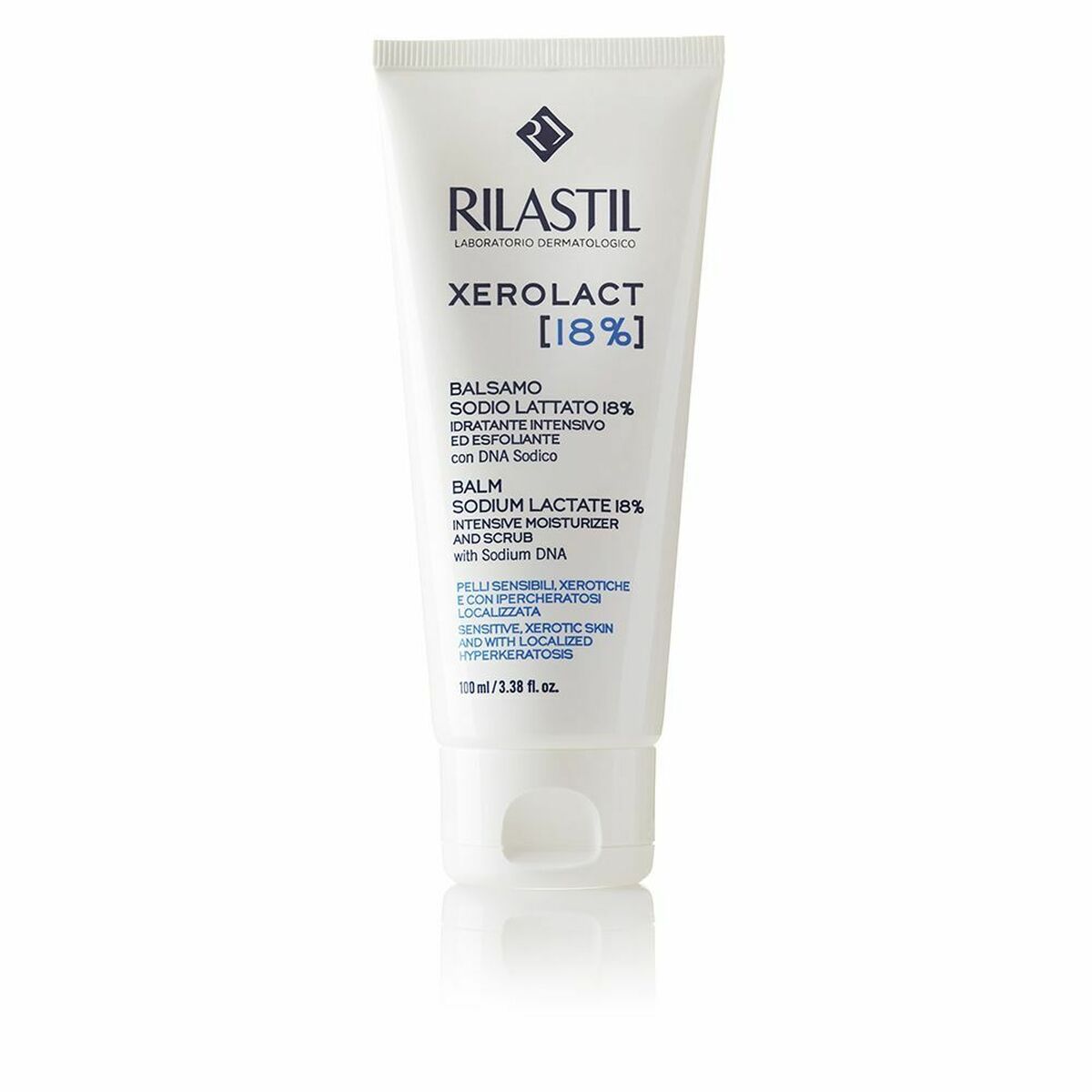 Moisturizing Body Balm Rilastil Xerolact 100 ml Exfoliant hudplejeemballage
