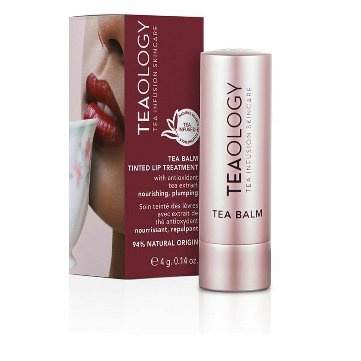 Læbepomade Teaology Tea Balm Berry te 4 g Tea Læbestift til kvinder hudpleje emballage