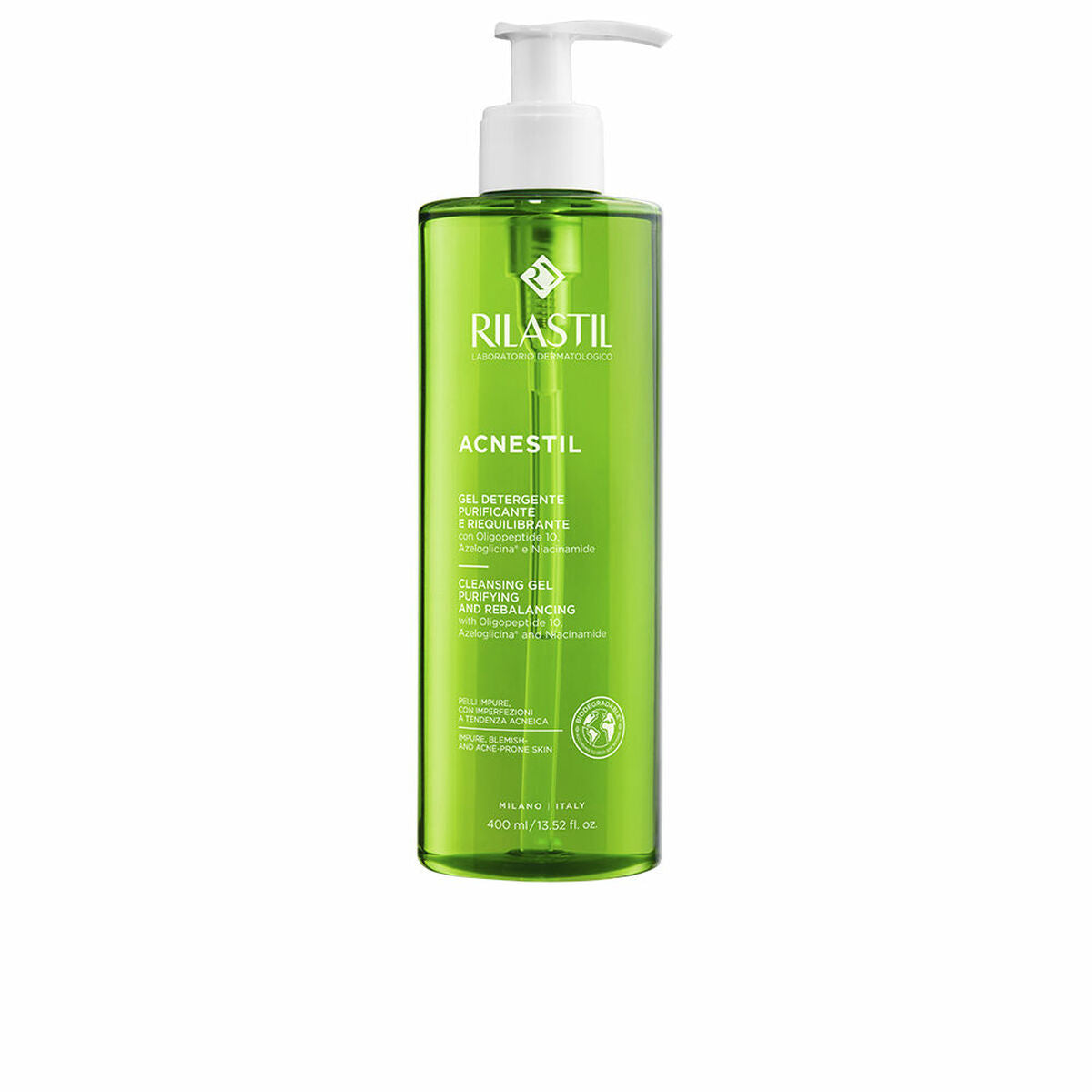 Ansigtsrensegel Rilastil ACNESTIL 400 ml hudplejeemballage
