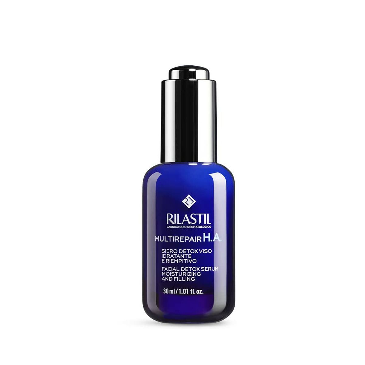 Ansigtsserum med hyaluronsyre Rilastil Multirepair 30ml Detoxifying for Women produktemballage