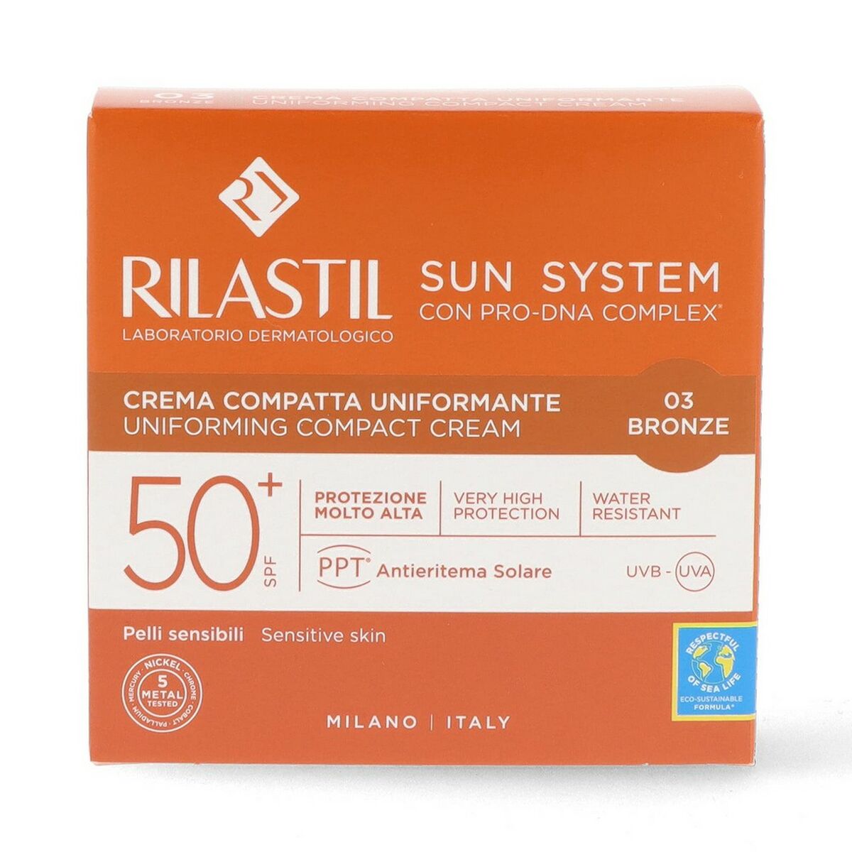 Compact Bronzing Powders Rilastil Sun System Bronze Spf 50 Spf 50+ 10 g makeup emballage