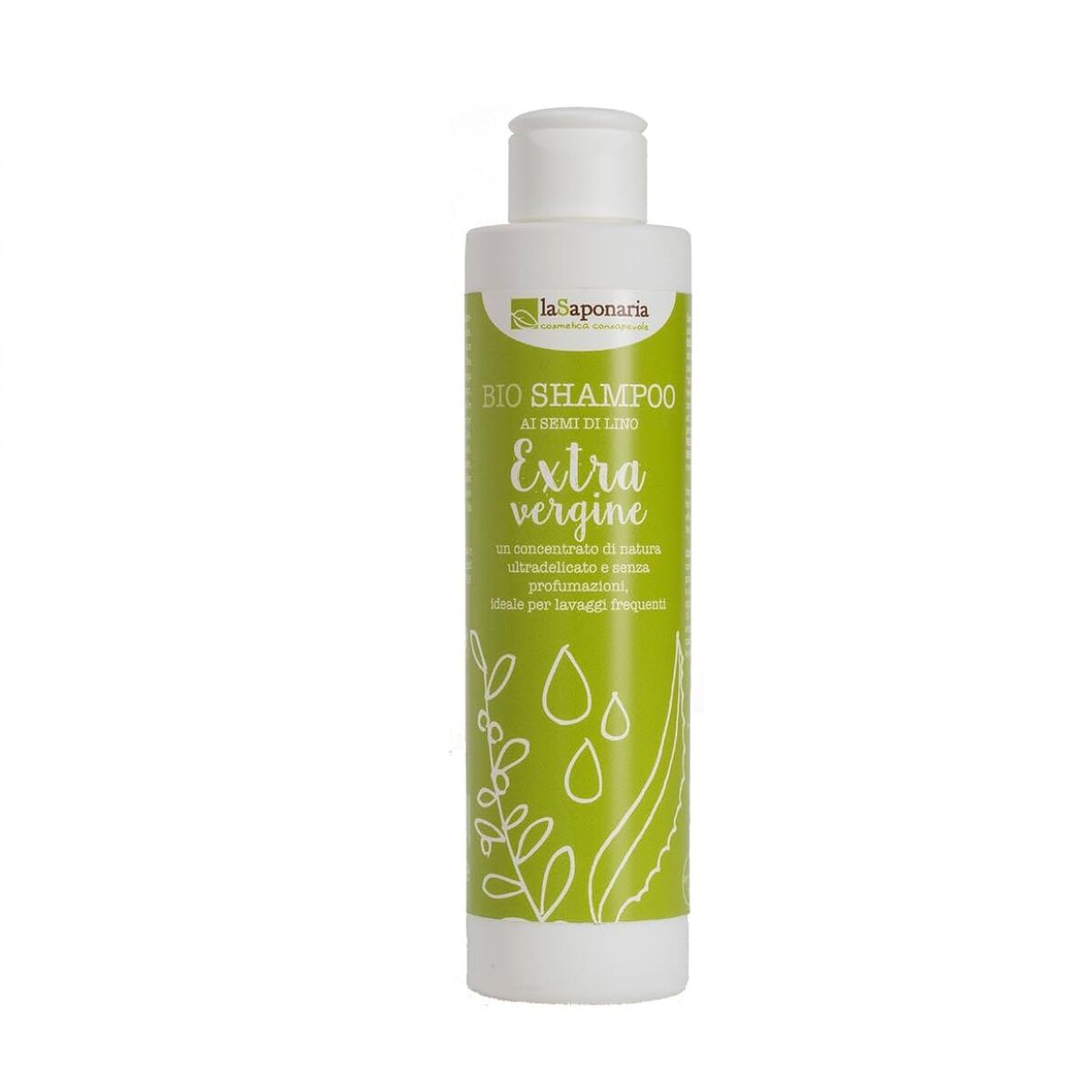 Shampoo La Saponaria Bio Virgen Extra 200 ml shampooflaske
