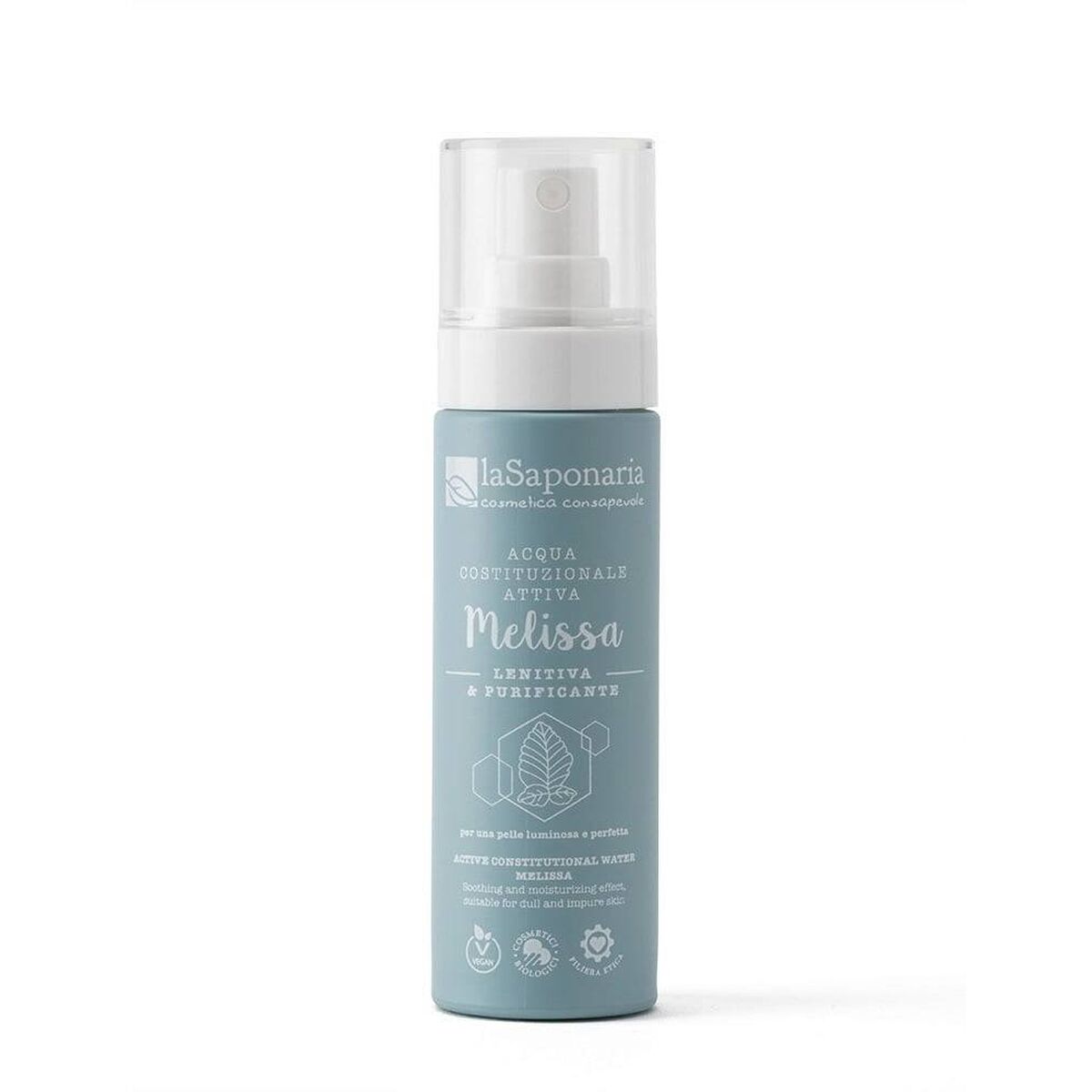Ansigtstoner La Saponaria Agua Activa Melissa 50 ml hudplejeemballage