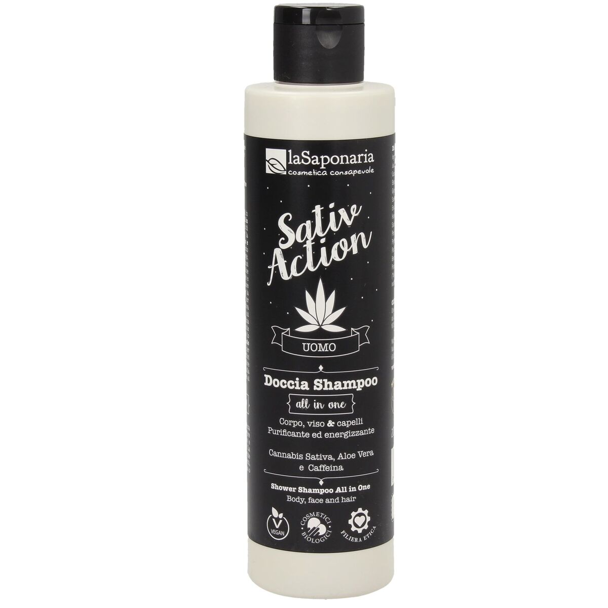 Shampoo La Saponaria 200 ml All-in-one for Men shampooflaske